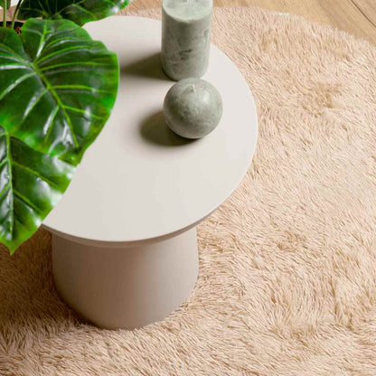 Shaggy Rug High Pile NAVARRA Beige 120x120 cm Polyester