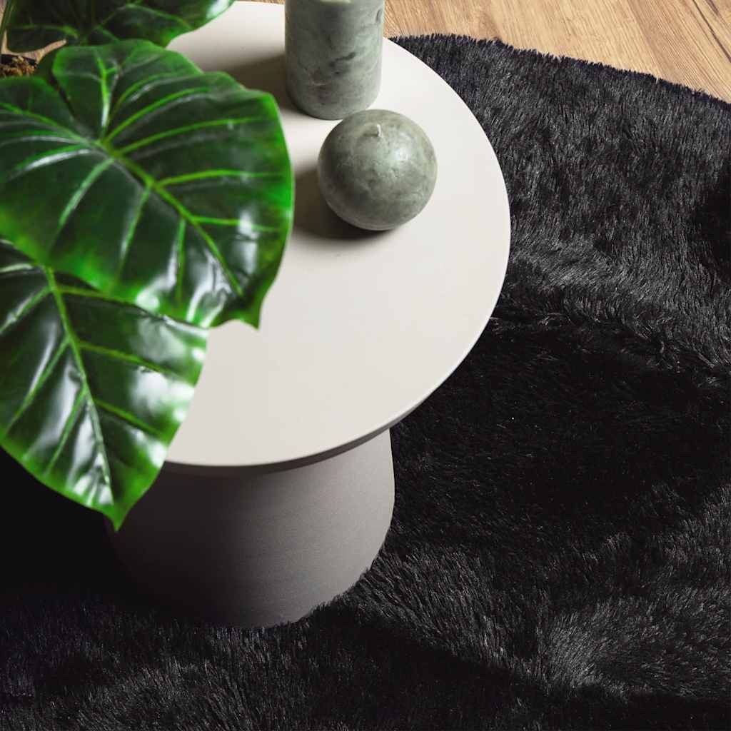 Shaggy Rug High Pile NAVARRA Black 120x120 cm Polyester