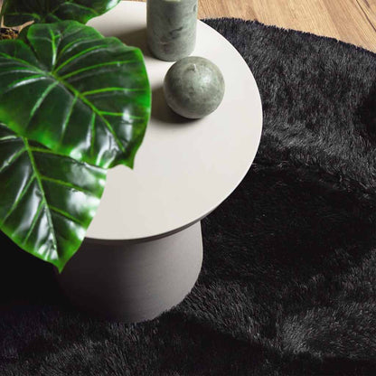 Shaggy Rug High Pile NAVARRA Black 120x120 cm Polyester