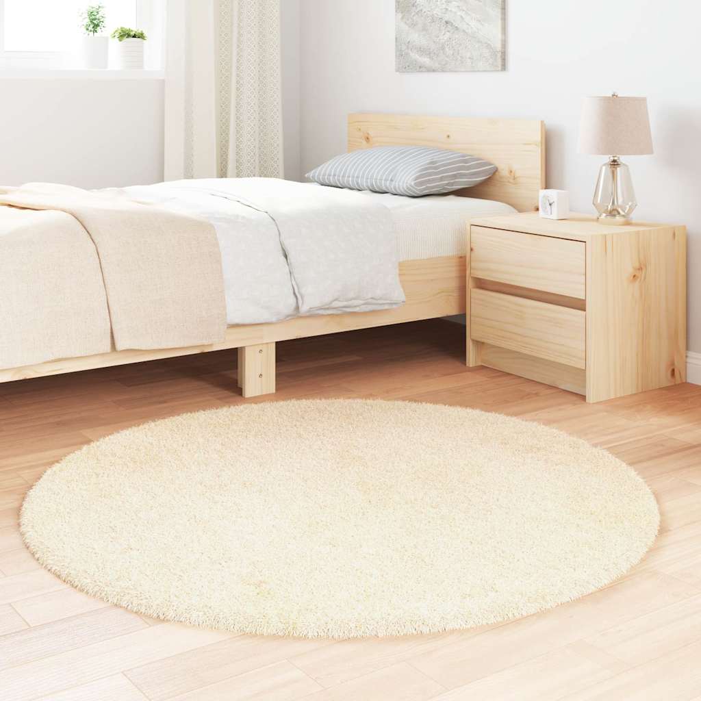 Shaggy Rug High Pile NAVARRA Cream 120x120 cm Polyester