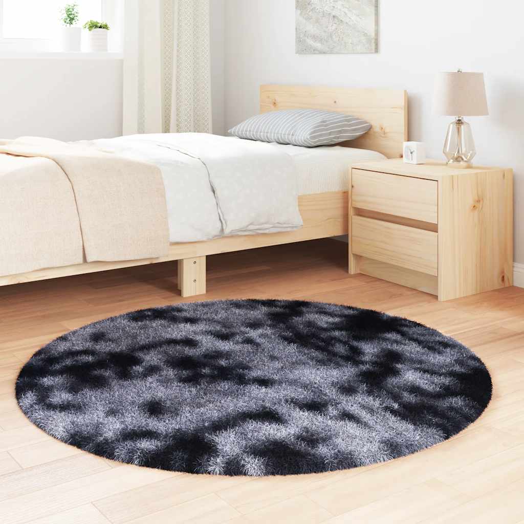 Shaggy Rug High Pile NAVARRA Dark Grey 120x120 cm Polyester