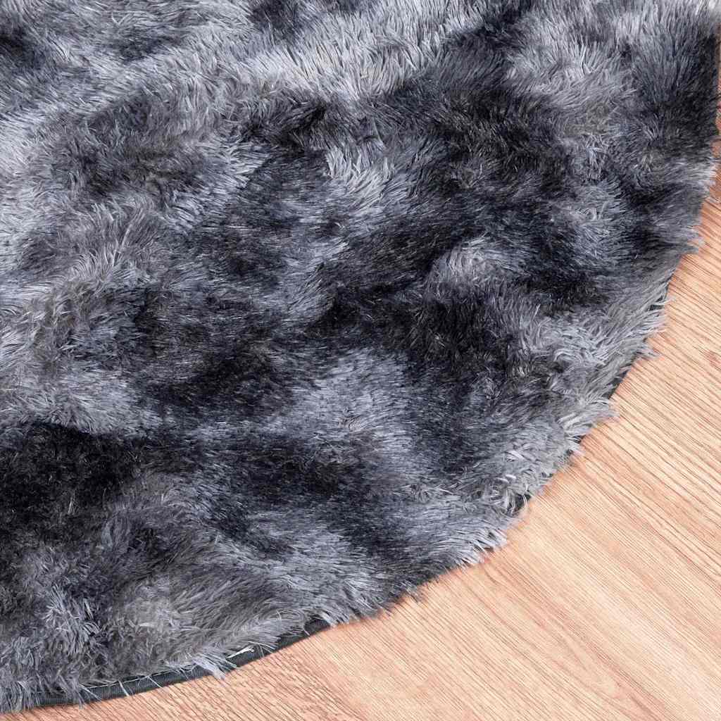 Shaggy Rug High Pile NAVARRA Dark Grey 120x120 cm Polyester