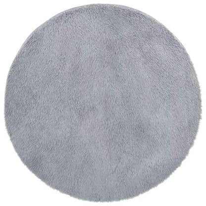 Shaggy Rug High Pile NAVARRA Light Grey 120x120 cm Polyester