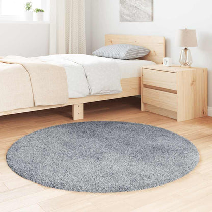 Shaggy Rug High Pile NAVARRA Light Grey 120x120 cm Polyester