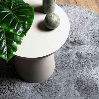 Shaggy Rug High Pile NAVARRA Light Grey 120x120 cm Polyester