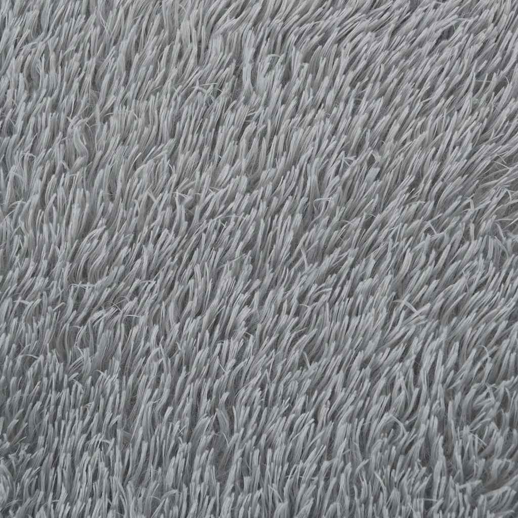 Shaggy Rug High Pile NAVARRA Light Grey 120x120 cm Polyester