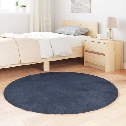 Shaggy Rug High Pile NAVARRA Navy 120x120 cm Polyester