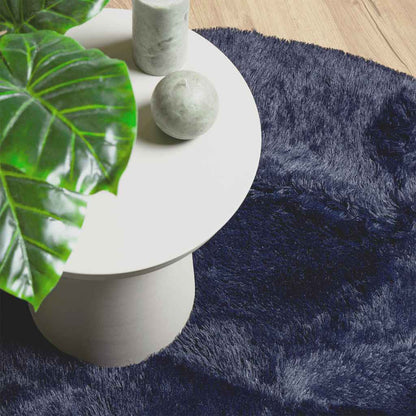 Shaggy Rug High Pile NAVARRA Navy 120x120 cm Polyester