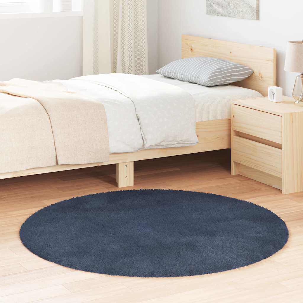 Shaggy Rug High Pile NAVARRA Navy 120x120 cm Polyester