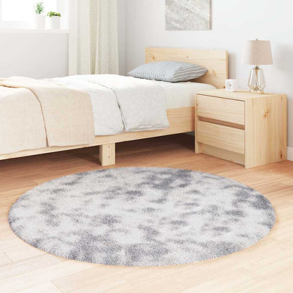 Shaggy Rug High Pile NAVARRA Silver Grey 120x120 cm Polyester