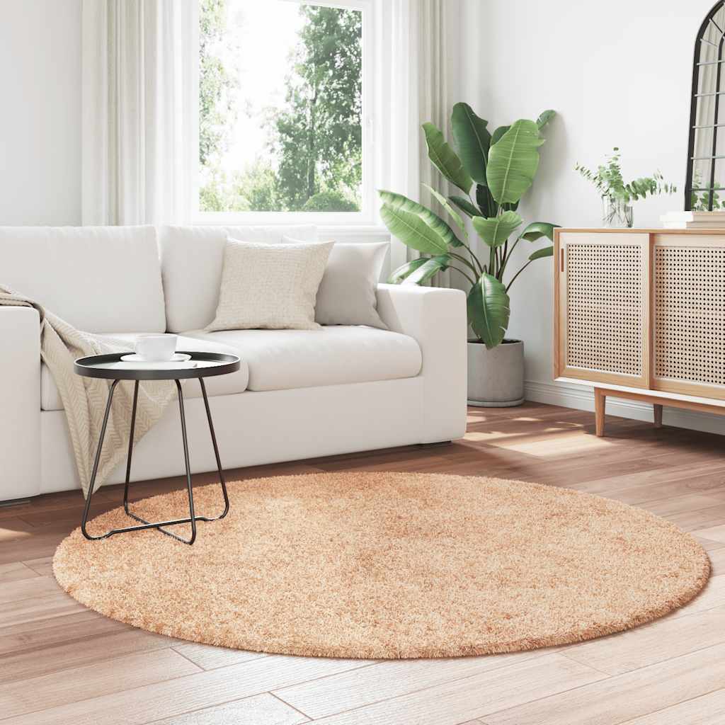 Shaggy Rug High Pile NAVARRA Beige 160x160 cm Polyester