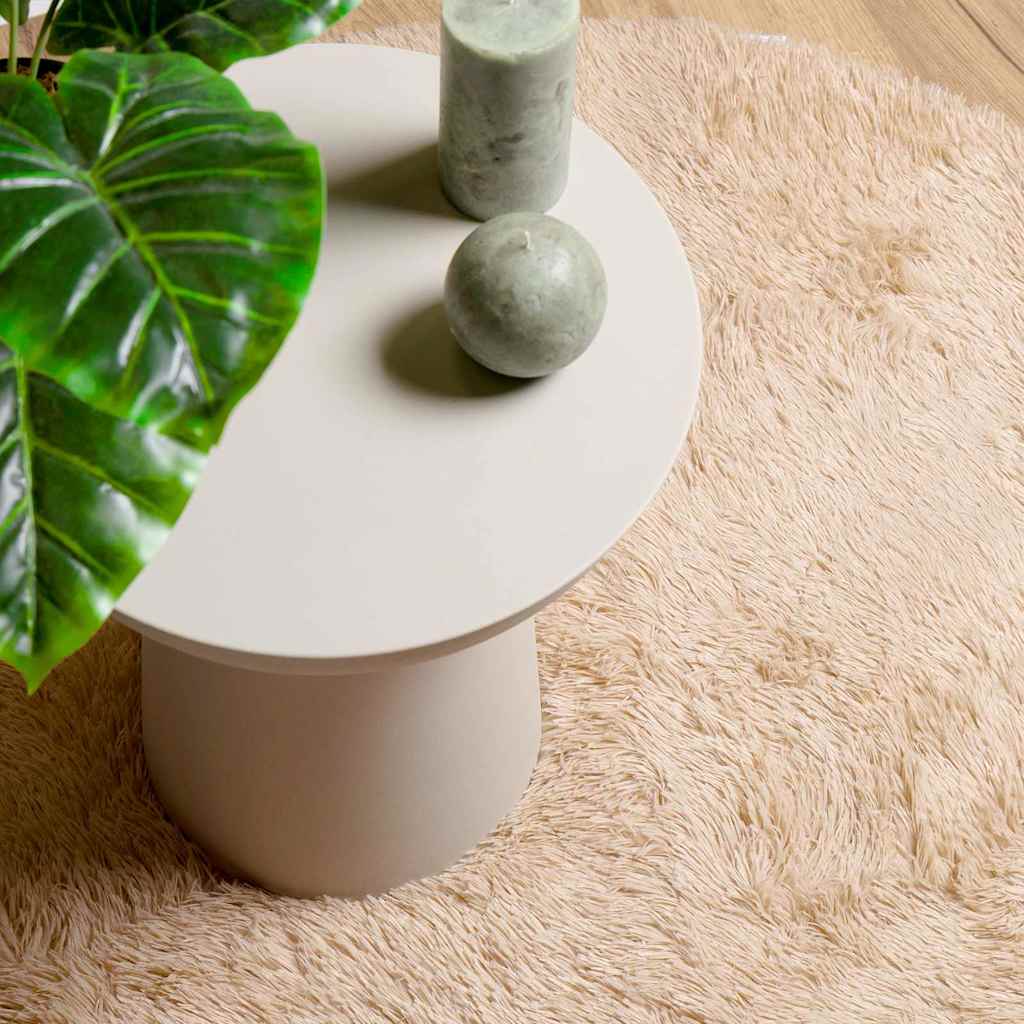Shaggy Rug High Pile NAVARRA Beige 160x160 cm Polyester