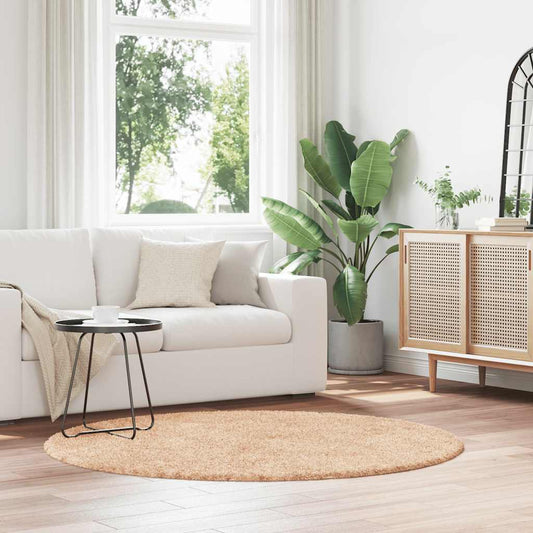Shaggy Rug High Pile NAVARRA Beige 160x160 cm Polyester