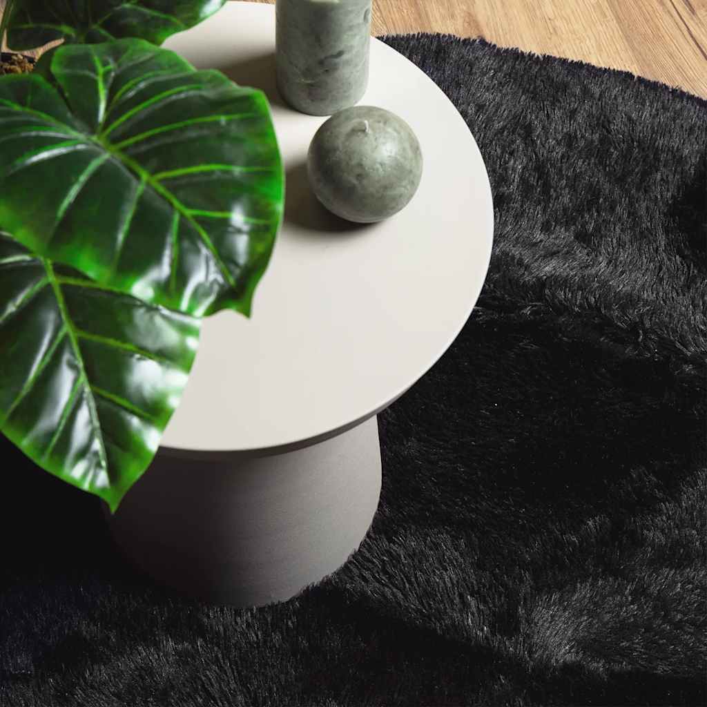Shaggy Rug High Pile NAVARRA Black 160x160 cm Polyester