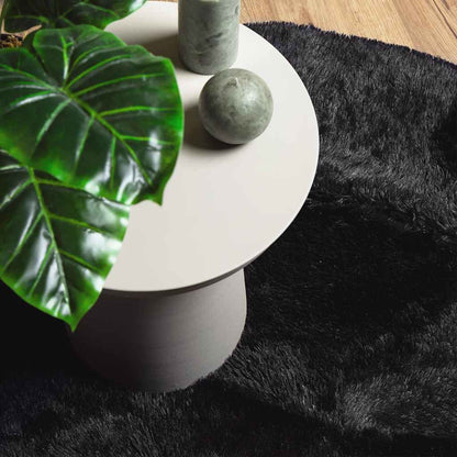 Shaggy Rug High Pile NAVARRA Black 160x160 cm Polyester