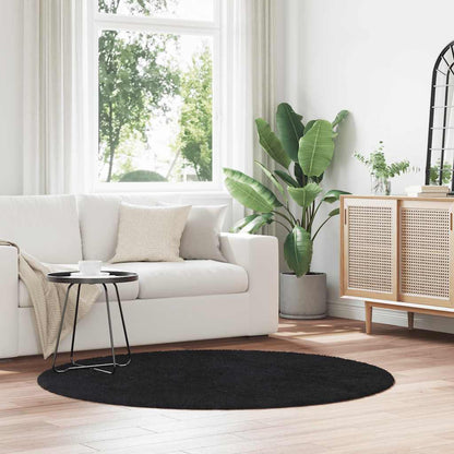 Shaggy Rug High Pile NAVARRA Black 160x160 cm Polyester