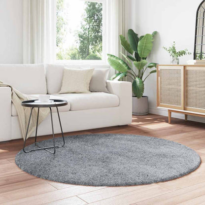Shaggy Rug High Pile NAVARRA Light Grey 160x160 cm Polyester