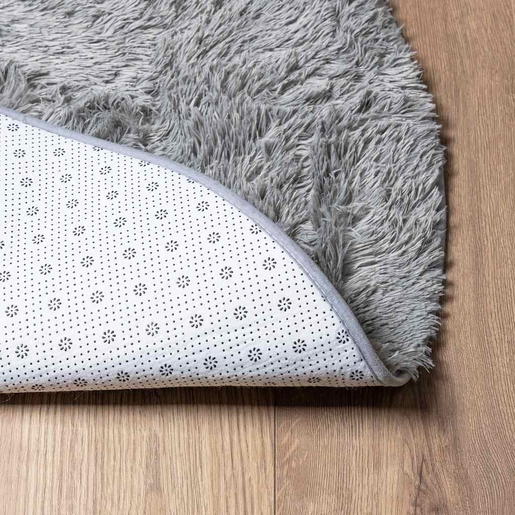 Shaggy Rug High Pile NAVARRA Light Grey 160x160 cm Polyester