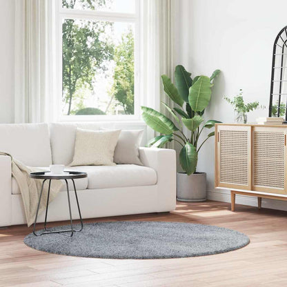 Shaggy Rug High Pile NAVARRA Light Grey 160x160 cm Polyester