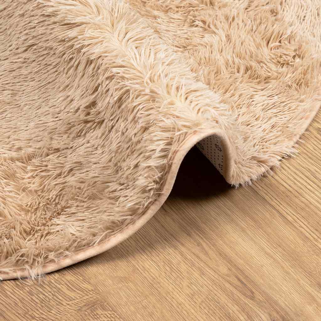 Shaggy Rug High Pile NAVARRA Beige 200x200 cm Polyester