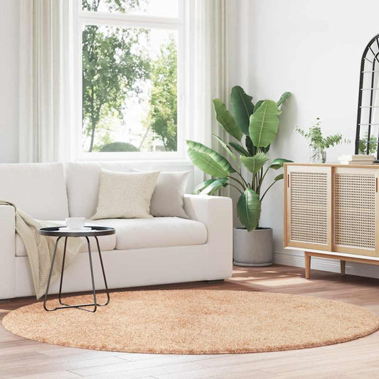 Shaggy Rug High Pile NAVARRA Beige 200x200 cm Polyester