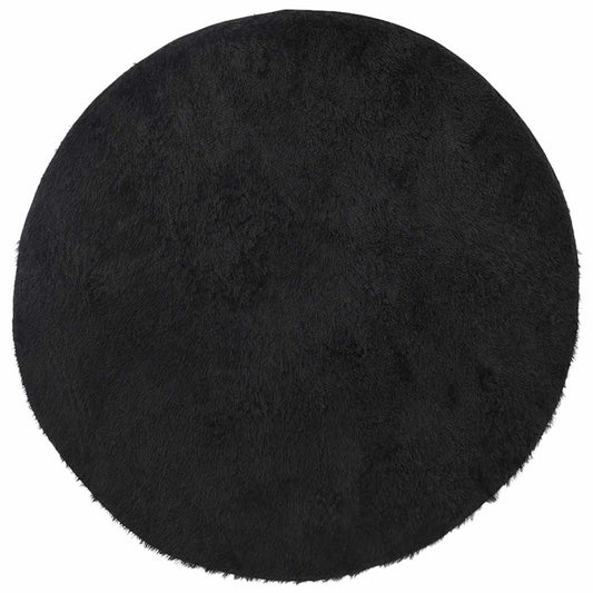 Shaggy Rug High Pile NAVARRA Black 200x200 cm Polyester
