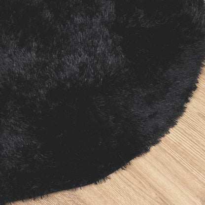 Shaggy Rug High Pile NAVARRA Black 200x200 cm Polyester