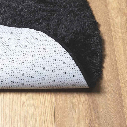 Shaggy Rug High Pile NAVARRA Black 200x200 cm Polyester
