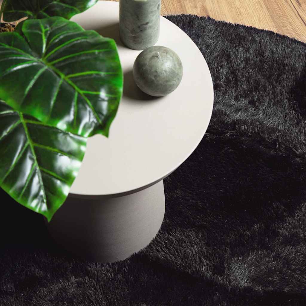 Shaggy Rug High Pile NAVARRA Black 200x200 cm Polyester