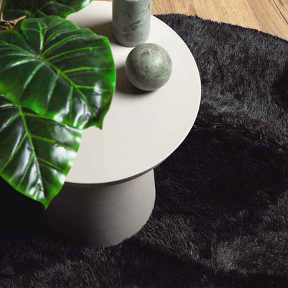 Shaggy Rug High Pile NAVARRA Black 200x200 cm Polyester