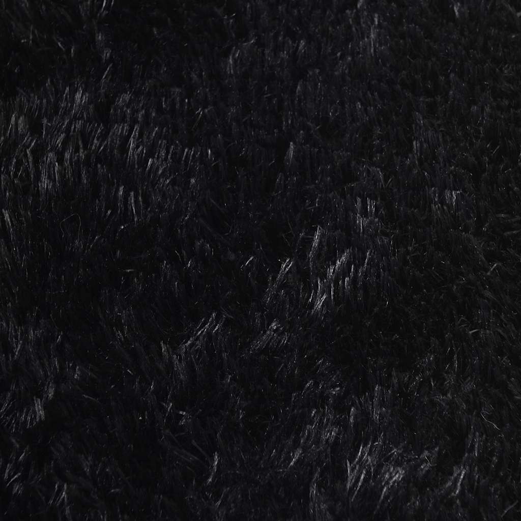 Shaggy Rug High Pile NAVARRA Black 200x200 cm Polyester