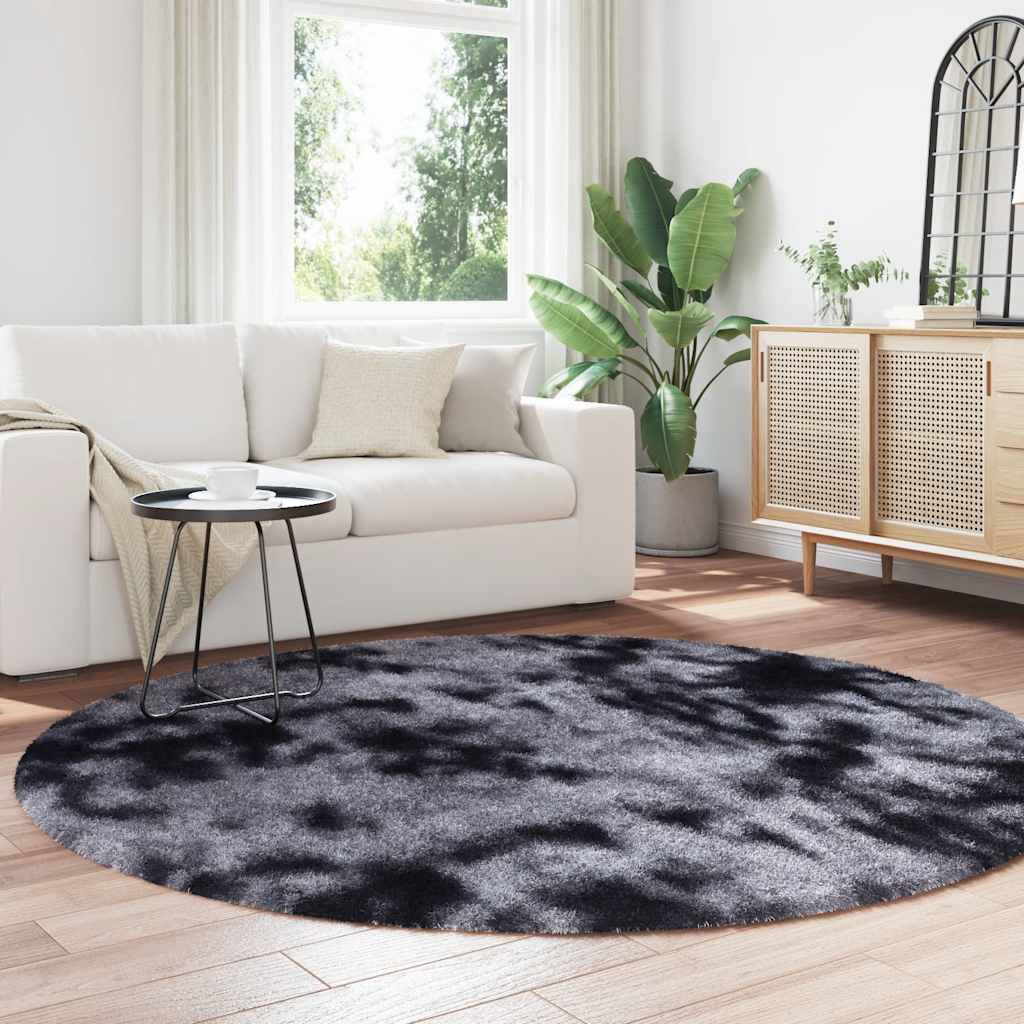 Shaggy Rug High Pile NAVARRA Dark Grey 200x200 cm Polyester