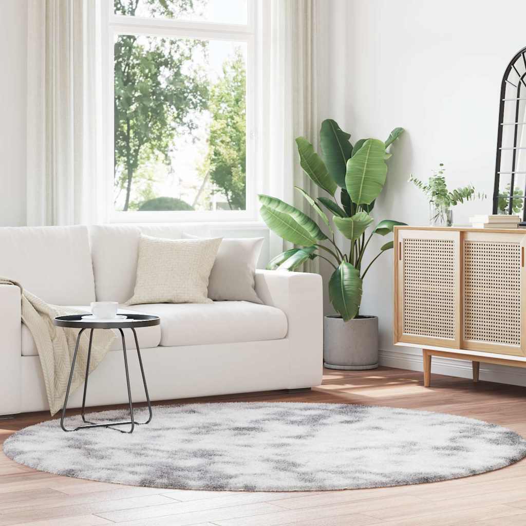Shaggy Rug High Pile NAVARRA Light Grey 200x200 cm Polyester