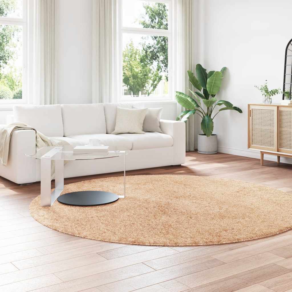 Shaggy Rug High Pile NAVARRA Beige 240x240 cm Polyester