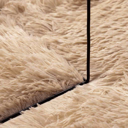 Shaggy Rug High Pile NAVARRA Beige 240x240 cm Polyester