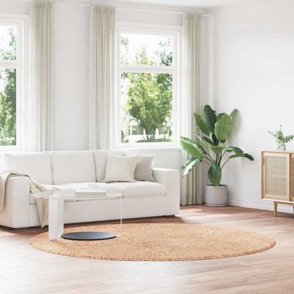 Shaggy Rug High Pile NAVARRA Beige 240x240 cm Polyester