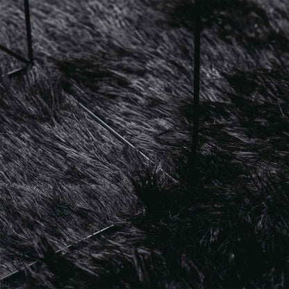 Shaggy Rug High Pile NAVARRA Black 240x240 cm Polyester