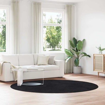Shaggy Rug High Pile NAVARRA Black 240x240 cm Polyester