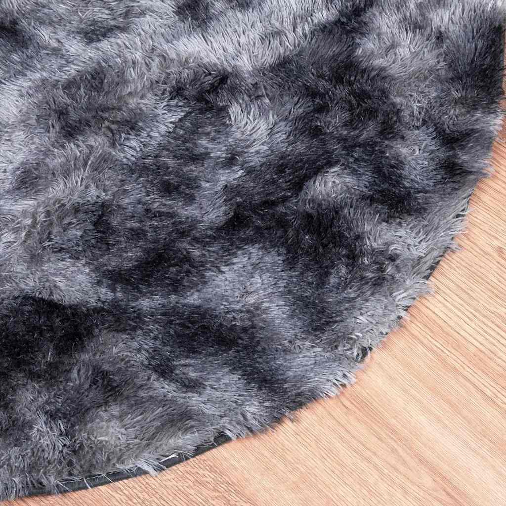 Shaggy Rug High Pile NAVARRA Dark Grey 240x240 cm Polyester