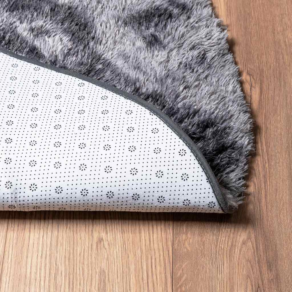 Shaggy Rug High Pile NAVARRA Dark Grey 240x240 cm Polyester