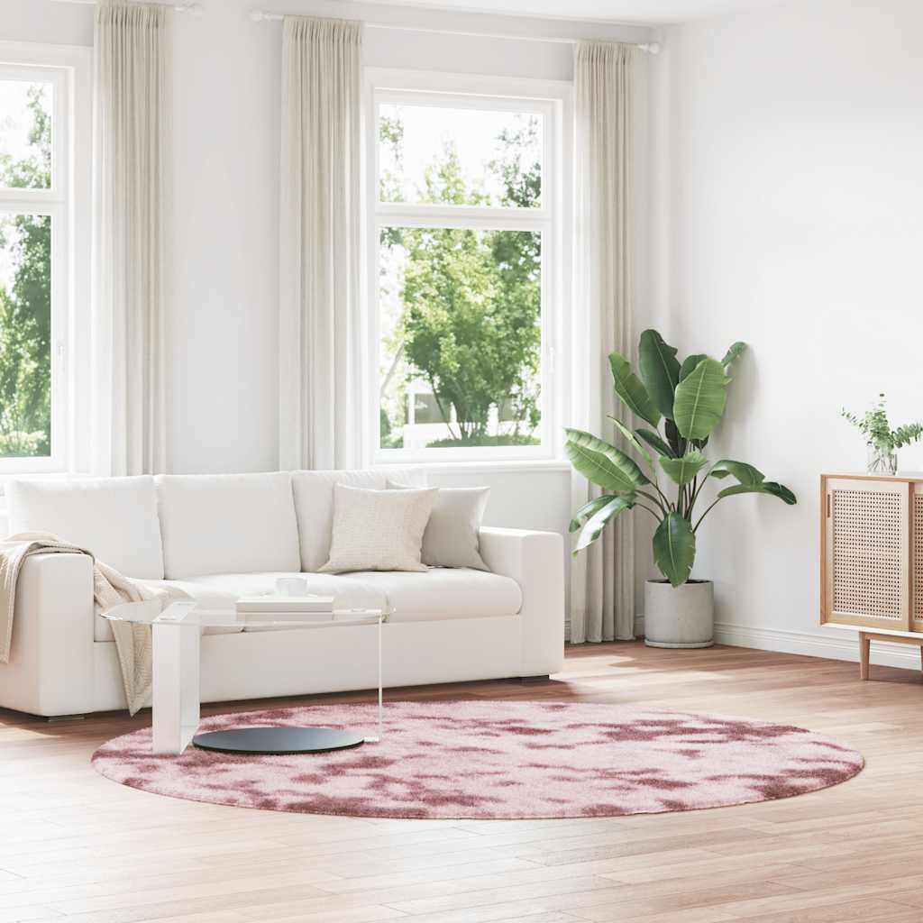 Shaggy Rug High Pile NAVARRA Dusty Pink 240x240 cm Polyester
