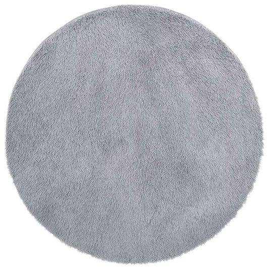 Shaggy Rug High Pile NAVARRA Light Grey 240x240 cm Polyester