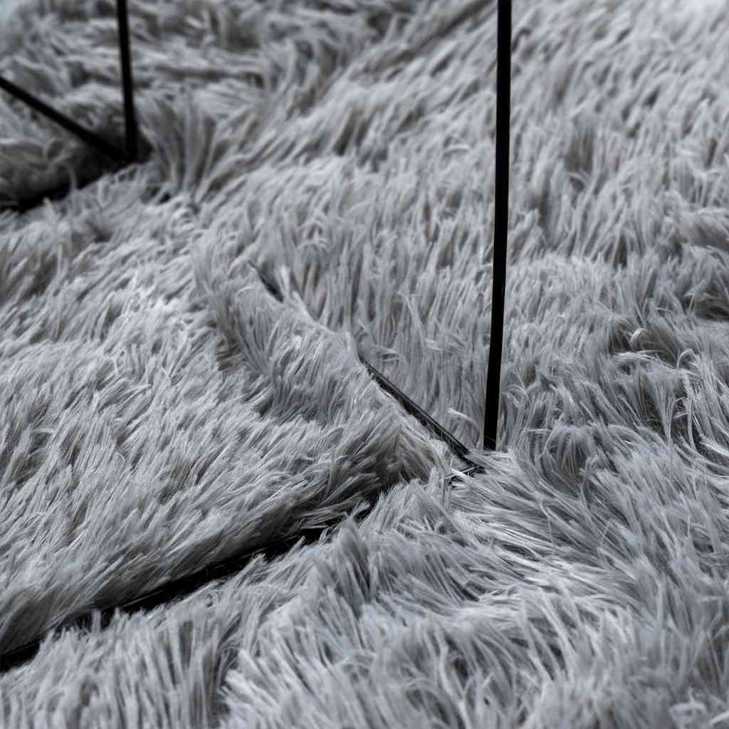 Shaggy Rug High Pile NAVARRA Light Grey 240x240 cm Polyester