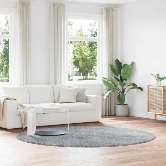 Shaggy Rug High Pile NAVARRA Light Grey 240x240 cm Polyester