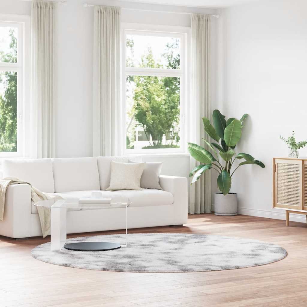 Shaggy Rug High Pile NAVARRA Silver Grey 240x240 cm Polyester