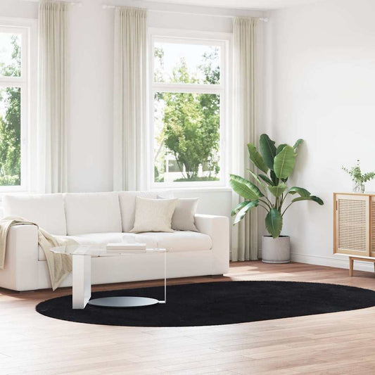 Shaggy Rug High Pile NAVARRA Black 300x200 cm Polyester