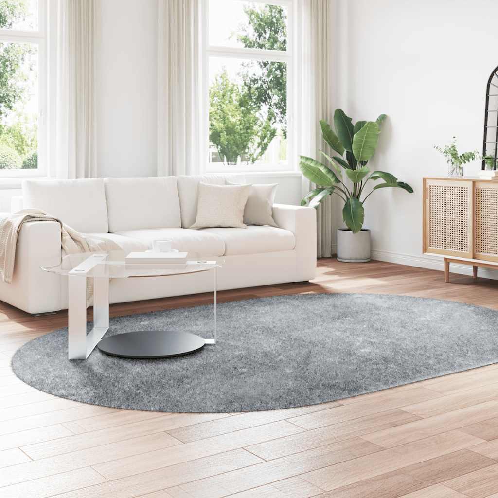 Shaggy Rug High Pile NAVARRA Light Grey 300x200 cm Polyester