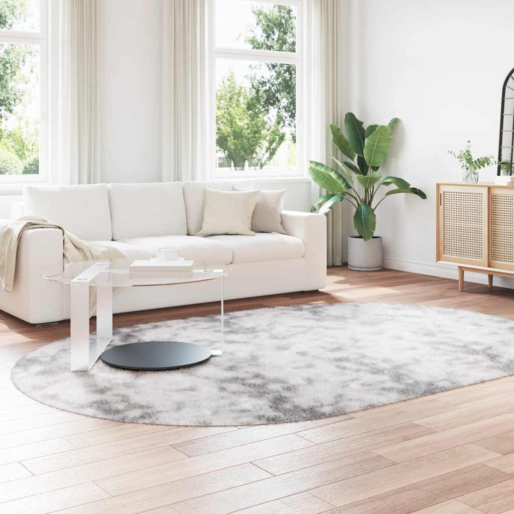 Shaggy Rug High Pile NAVARRA Silver Grey 300x200 cm Polyester