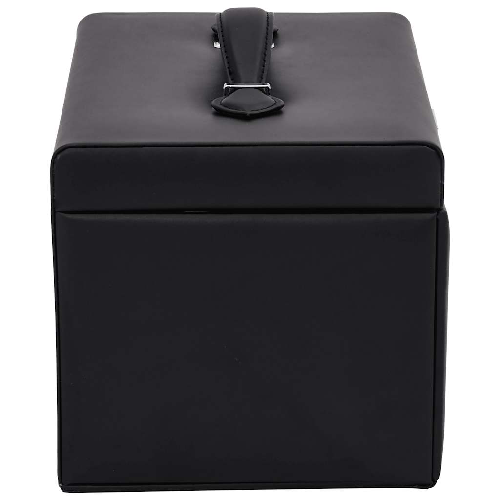 Jewellery Box 3-Layer with Mirror Lockable Black 26x18x17.5 cm