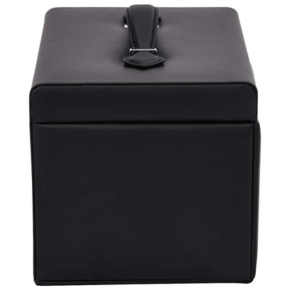 Jewellery Box 3-Layer with Mirror Lockable Black 26x18x17.5 cm